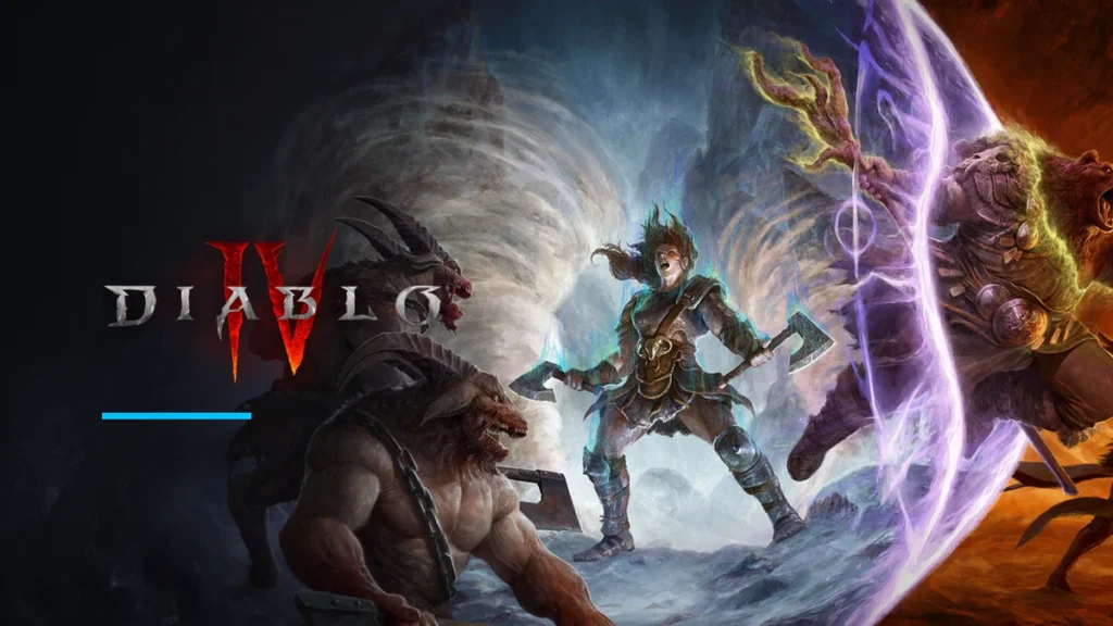 Diablo IV key art with the Diablo IV logo