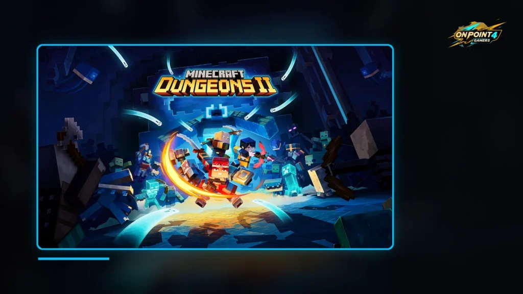Minecraft Dungeons II key art with heroes charging into battle under the game logo