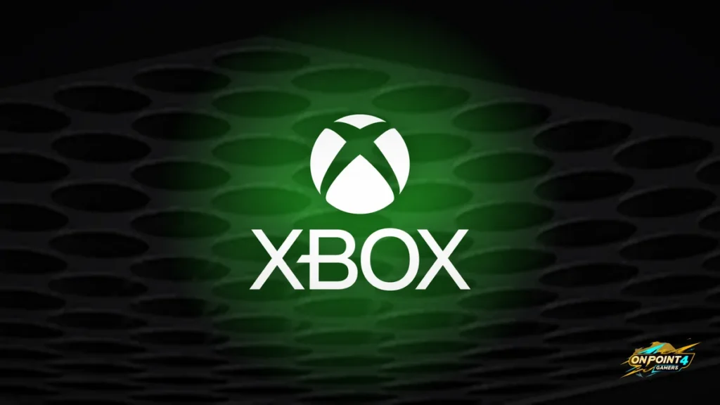 Glowing Xbox logo on a black Xbox Series X vent pattern